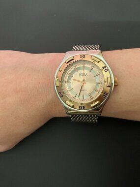 Bora Two-Tone Mesh Quartz Watch, OS, Rose Gold/Silver
